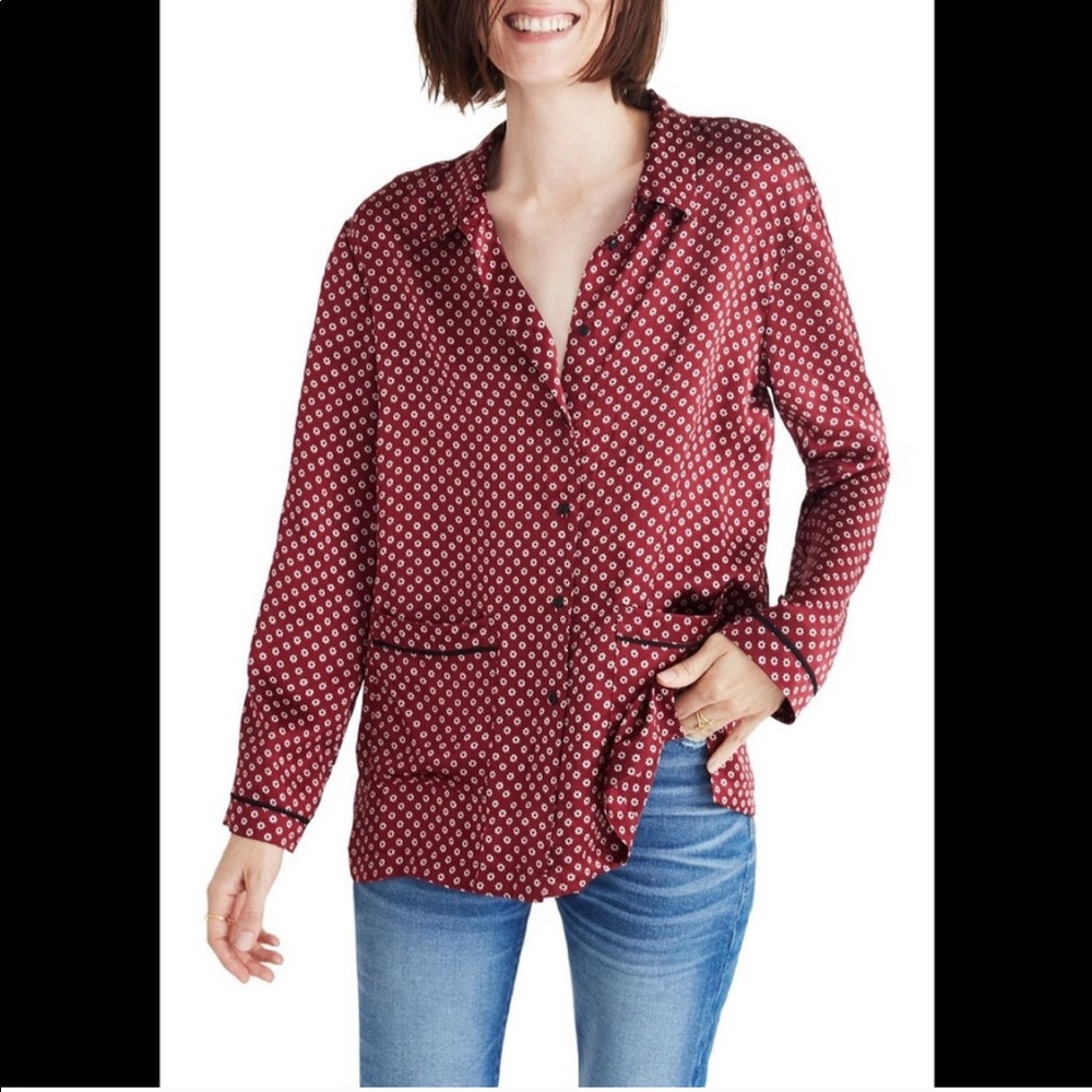 Madewell pajama silk top